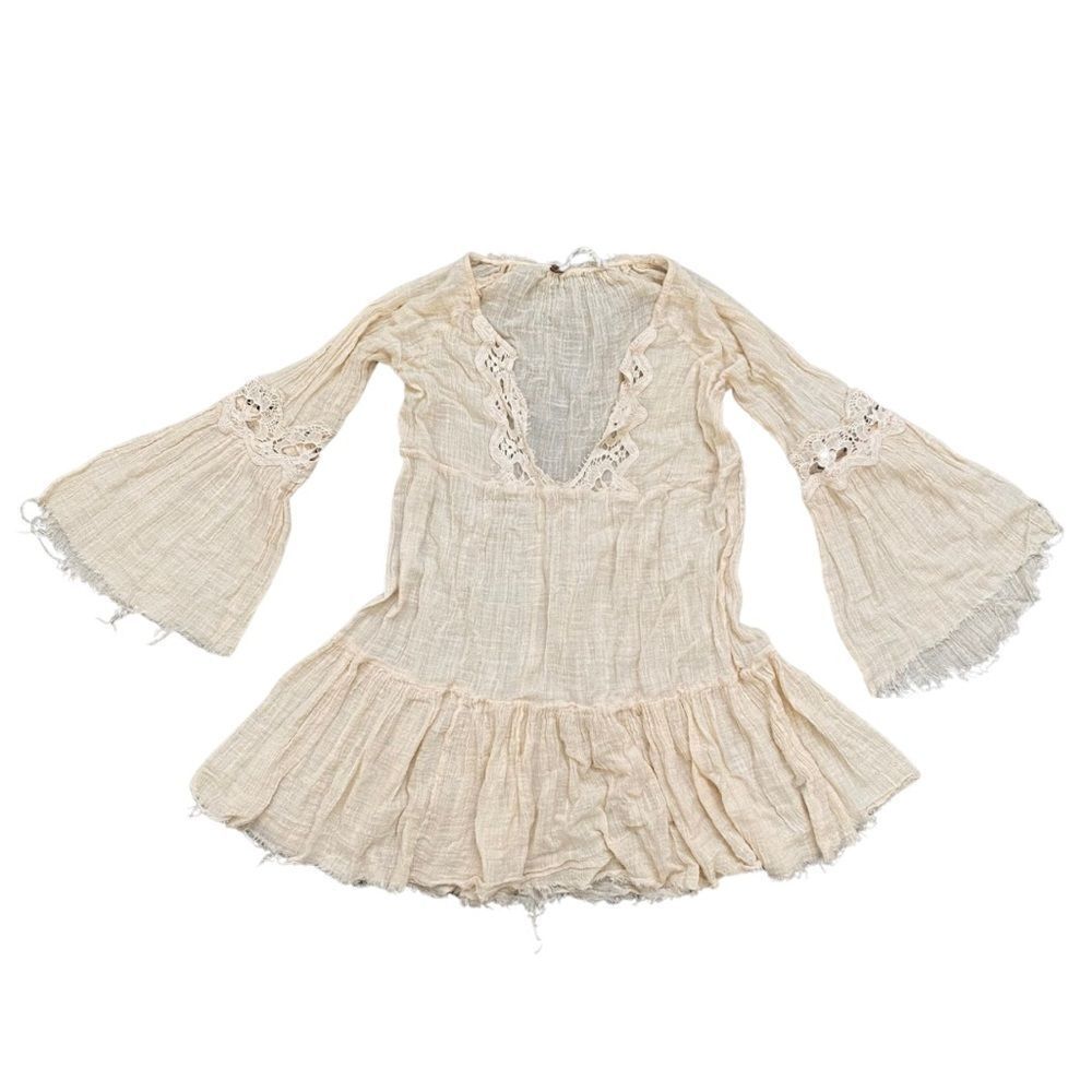Free People Smocked Fabric Top